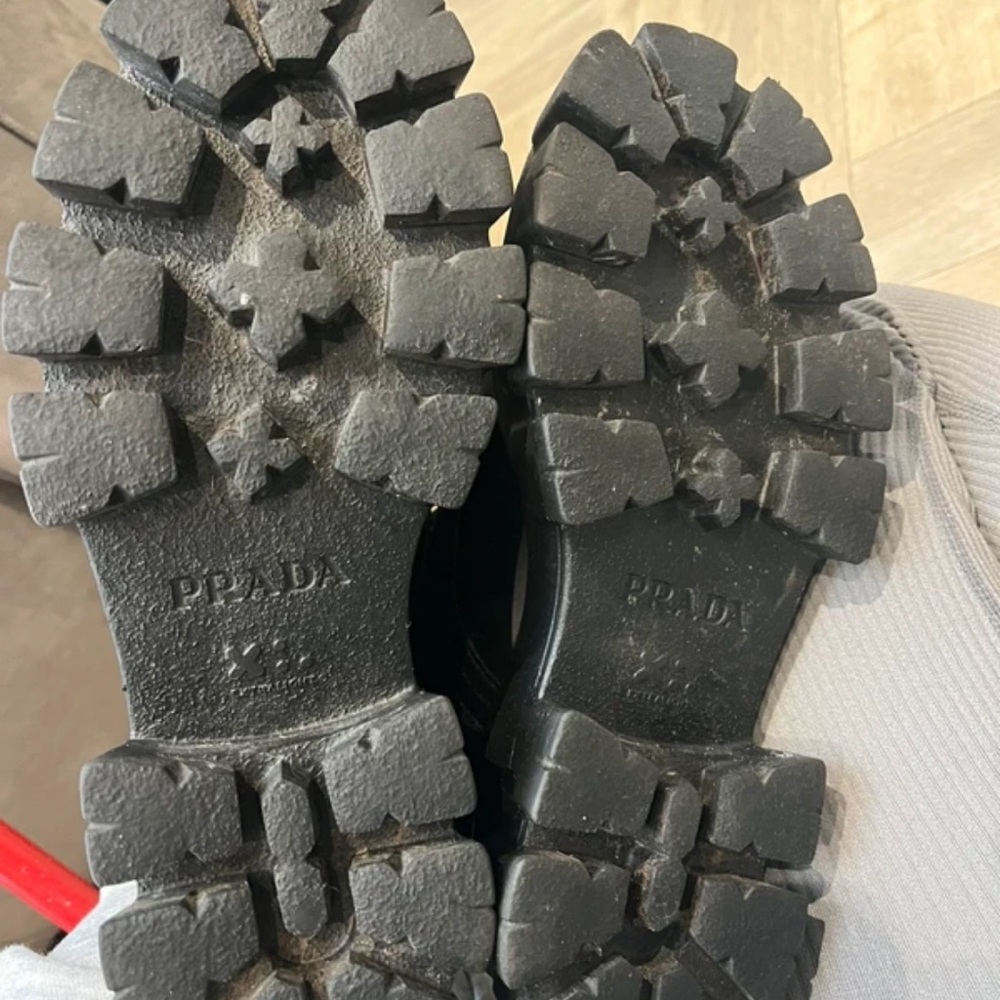 Prada Black Combat Boots with Pouch - Picture 6 of 6